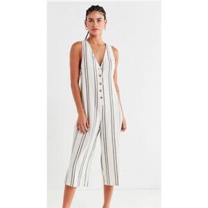 Urban Outfitters Striped Jumpsuit - White and Black